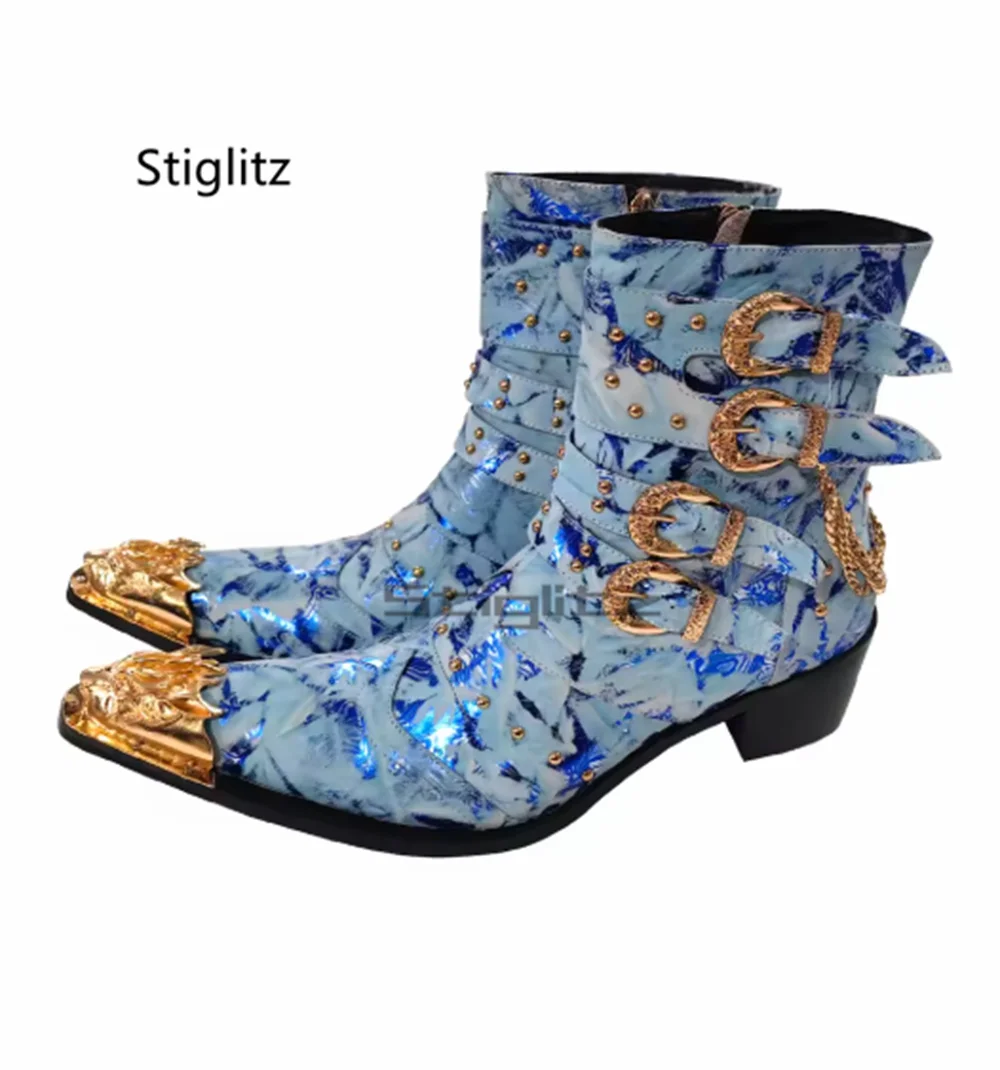 Belt Buckle Chain High Heel Chelsea Boots for Men Metal Pointed Dragon Toe Genuine Leather Trendy Party Dress Wedding Shoes
Belt Buckle Chain High Heel Chelsea Boots for Men Metal Pointed Dragon Toe Genuine Leather Trendy Party Dress Wedding Shoes