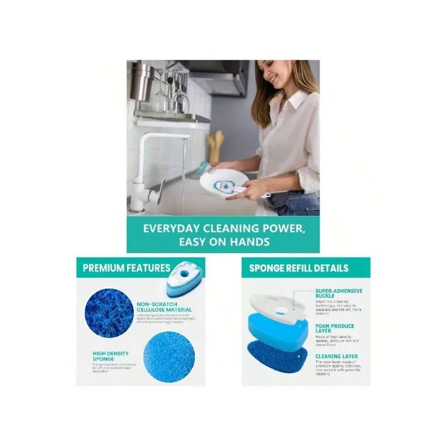 【New style】Dish Wand Refills Sponge With Hole, Non Scratch Dishwand Refill Heavy Duty, Soap Control Dispensing Scrubbers Kitche
【New style】Dish Wand Refills Sponge With Hole, Non Scratch Dishwand Refill Heavy Duty, Soap Control Dispensing Scrubbers Kitche