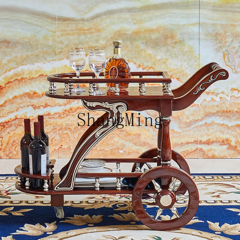 DHY solid wood retro dining cart mobile hand push wine cart restaurant small dining cart home
DHY solid wood retro dining cart mobile hand push wine cart restaurant small dining cart home