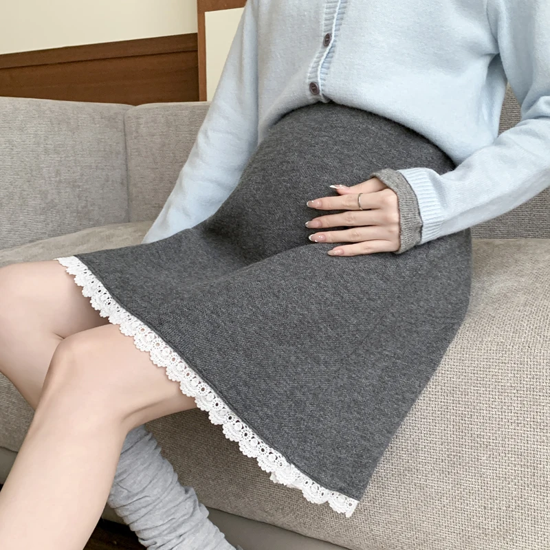 Maternity Wear Autumn Winter Knitted Wool Skirt with Lace Trim Casual Slim-Fit Bodycon A-Line Skirt Clothes for Pregnant Women
Maternity Wear Autumn Winter Knitted Wool Skirt with Lace Trim Casual Slim-Fit Bodycon A-Line Skirt Clothes for Pregnant Women