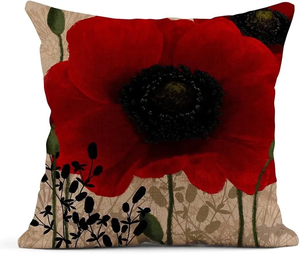Linen Pillow Cover Red Flower Home Decorative Pillowcase Square Sofa Bed Sofa Cushion Cover pillowcase 50*50 decor
Linen Pillow Cover Red Flower Home Decorative Pillowcase Square Sofa Bed Sofa Cushion Cover pillowcase 50*50 decor