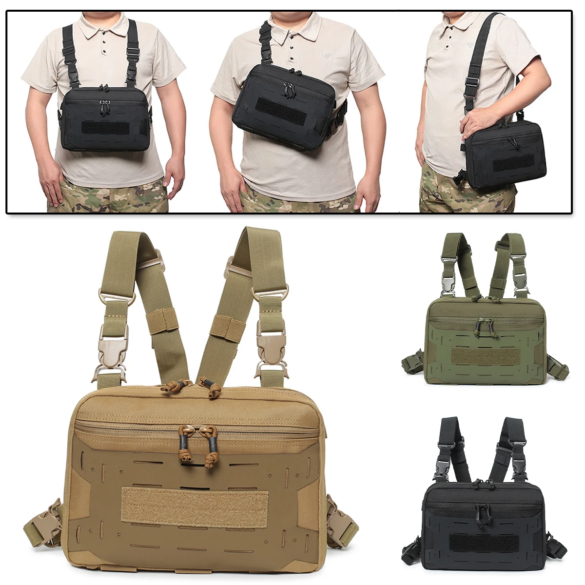 Men's Tactical Chest Bag Fishing Waist Chest Crossbody Bag Multi Storage Molle Accessories Bag for Travel Camping Hiking Hunting
Men's Tactical Chest Bag Fishing Waist Chest Crossbody Bag Multi Storage Molle Accessories Bag for Travel Camping Hiking Hunting