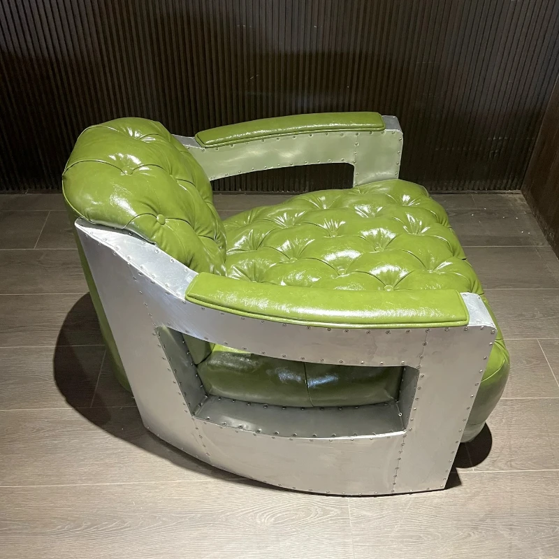 Casual single sofa chair, creative chair, aluminum leather, industrial style, cigar bar, bar furniture
Casual single sofa chair, creative chair, aluminum leather, industrial style, cigar bar, bar furniture