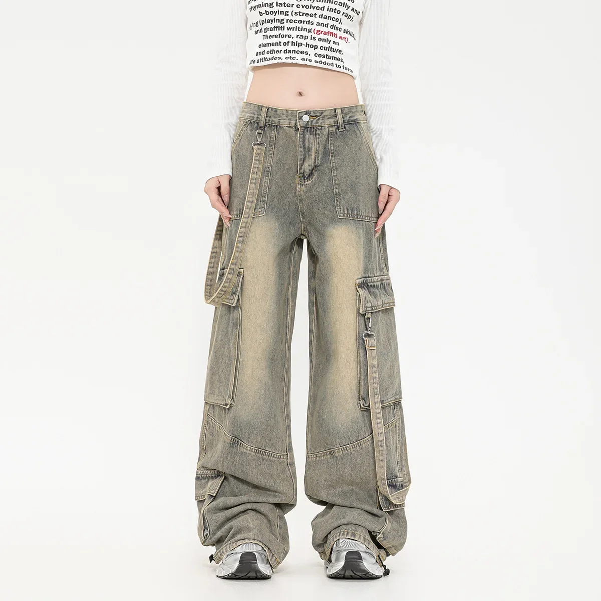 Design Sense Ribbon American High Street Jeans Washed White Retro Trendy Brand Wide Leg Jeans Men
Design Sense Ribbon American High Street Jeans Washed White Retro Trendy Brand Wide Leg Jeans Men