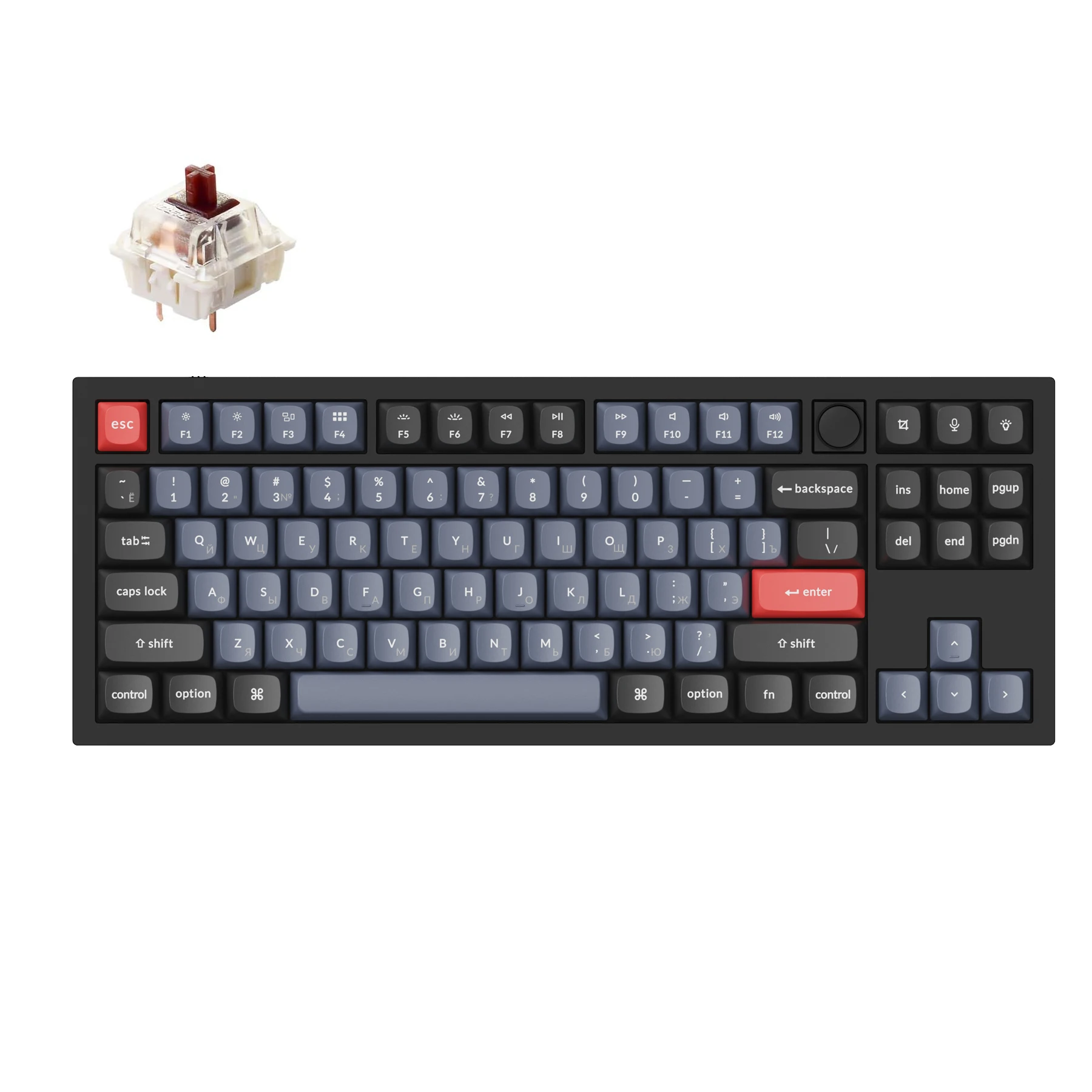 Ручка Keychron Q3, русская раскладка QMK, полностью собранная, изготовленная на заказ механическая клавиатура, компактная, 80% раскладка, переключатель Gateron G Pro
Ручка Keychron Q3, русская раскладка QMK, полностью собранная, изготовленная на заказ механическая клавиатура, компактная, 80% раскладка, переключатель Gateron G Pro