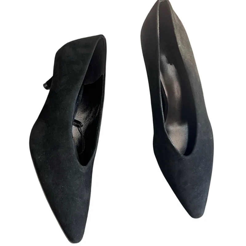 Withered French Fashion Elegant Office Ladies Commuting Casual High Heels Shoes Women Soft Sheep Suede Slip On Shoes Women 
Withered French Fashion Elegant Office Ladies Commuting Casual High Heels Shoes Women Soft Sheep Suede Slip On Shoes Women