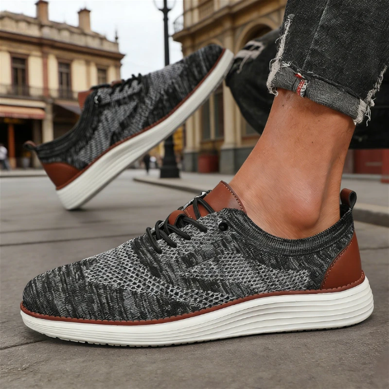 Новые мужские модные вязаные кроссовки, модные деловые городские дышащие туфли, удобные нескользящие модельные кроссовки для мужчин Tenis De Moda
Новые мужские модные вязаные кроссовки, модные деловые городские дышащие туфли, удобные нескользящие модельные кроссовки для мужчин Tenis De Moda