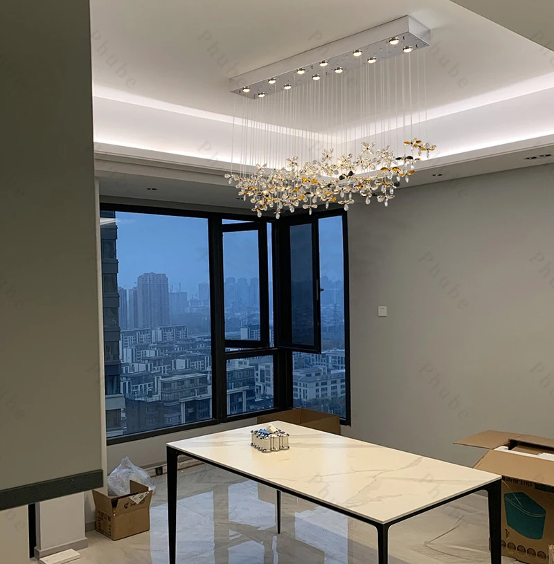 Luxury Crystal Chandelier for Dining Room Modern Rectangle Hanging lamp for Kitchen Island Long Pendant Light Bar Ceiling Lamp
Luxury Crystal Chandelier for Dining Room Modern Rectangle Hanging lamp for Kitchen Island Long Pendant Light Bar Ceiling Lamp