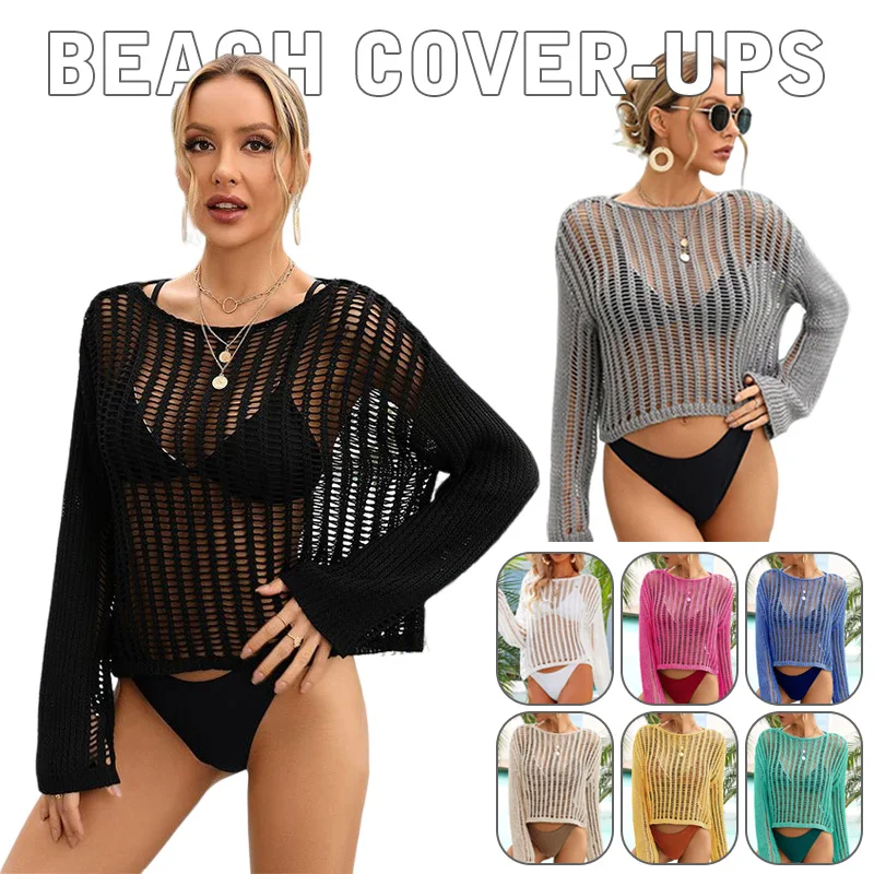 Women Bohemian Crochet Knitted Bikini Cover Up Swimwear Hollow Out Sexy Tops Long Sleeve Holiday Beach Wear Tops
Women Bohemian Crochet Knitted Bikini Cover Up Swimwear Hollow Out Sexy Tops Long Sleeve Holiday Beach Wear Tops