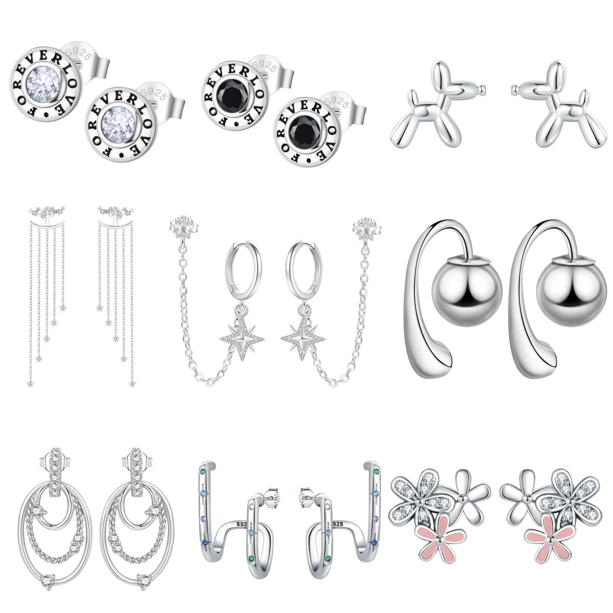MISEFF S925 Sterling Silver Earring Multi Style Versatile Ear Stud Earrings Original Fashion Jewelry For Women Birthday Gift
MISEFF S925 Sterling Silver Earring Multi Style Versatile Ear Stud Earrings Original Fashion Jewelry For Women Birthday Gift
