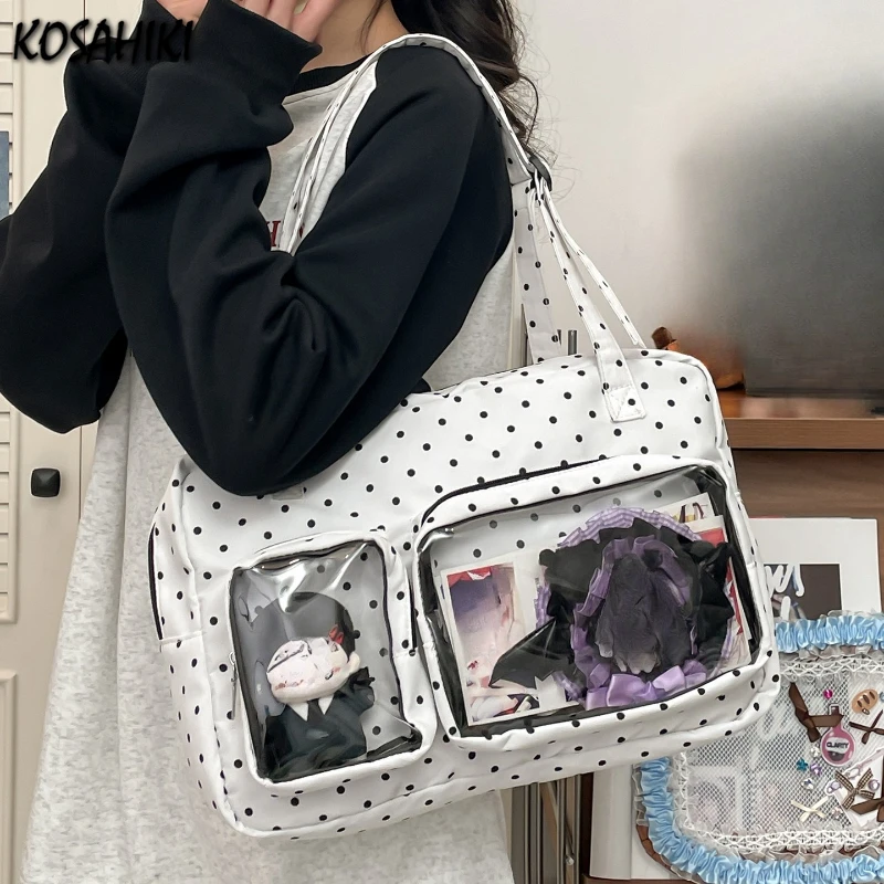 Vintage All Match Dots Women's Handbags Casual Y2k Aesthetic Transparent Ita Bags Streetwear Fashion Ins Shoulder Underarm Bag
Vintage All Match Dots Women's Handbags Casual Y2k Aesthetic Transparent Ita Bags Streetwear Fashion Ins Shoulder Underarm Bag