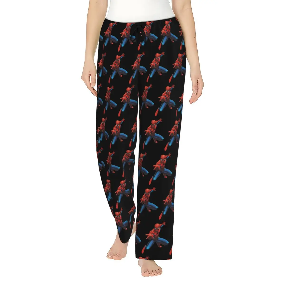 Custom Print Superhero Spider Man Cartoon Pajama Pants Womens Sleep Sleepwear Bottoms with Pockets 
Custom Print Superhero Spider Man Cartoon Pajama Pants Womens Sleep Sleepwear Bottoms with Pockets