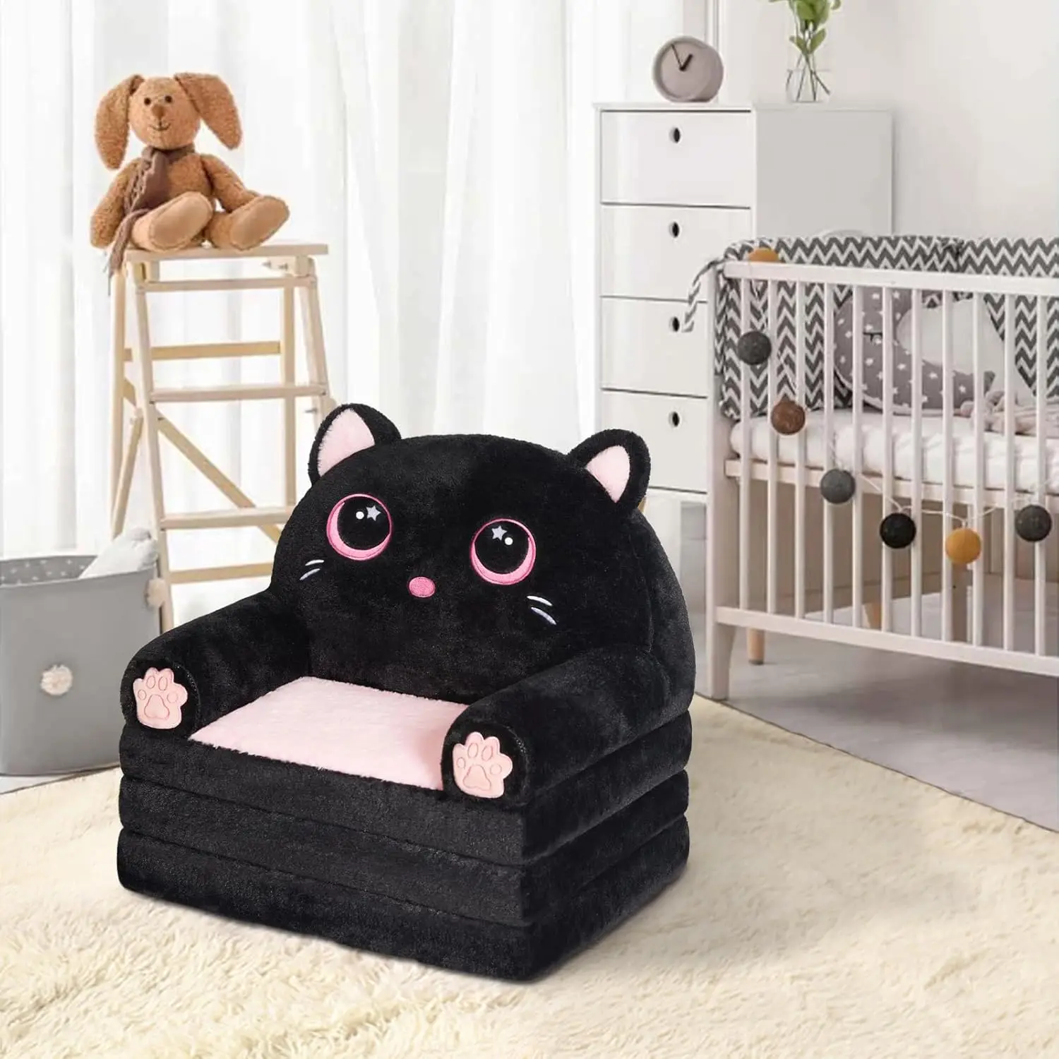 Comfy Toddler Chair for Reading and Napping, for Boys and Girls (Black & Pink Kitty)
Comfy Toddler Chair for Reading and Napping, for Boys and Girls (Black & Pink Kitty)