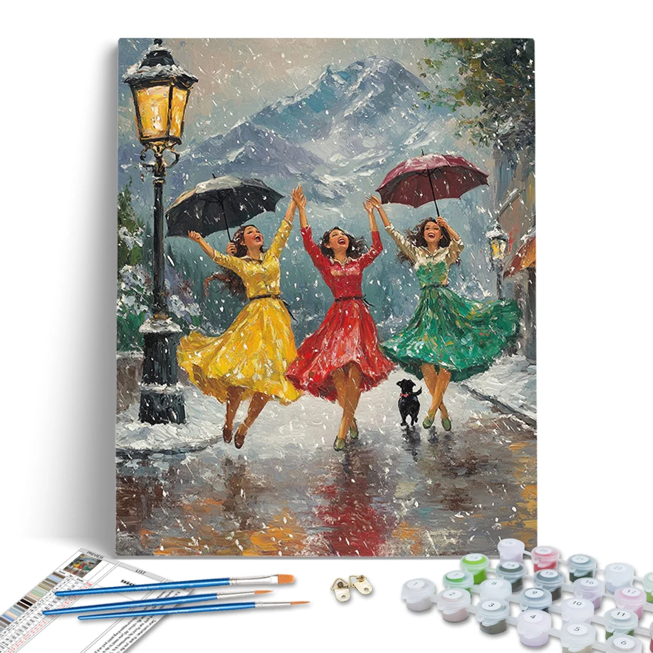 RUOPOTY Diy Oil Painting By Numbers Three girls dancing in the rain Watercolor Drawing By Numbers Picture Frame Acrylic Paints
RUOPOTY Diy Oil Painting By Numbers Three girls dancing in the rain Watercolor Drawing By Numbers Picture Frame Acrylic Paints
