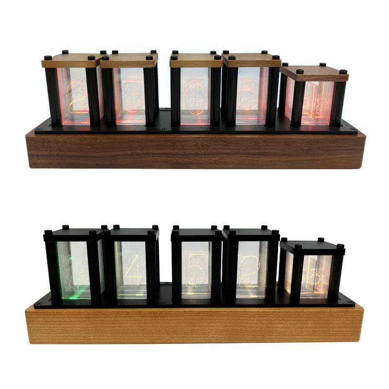 Creative e-sports table ornament retro black walnut solid wood acrylic lighting rgb quasi-glow tube clock led light
Creative e-sports table ornament retro black walnut solid wood acrylic lighting rgb quasi-glow tube clock led light