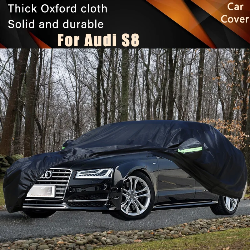 Для Audi S8 черные автомобильные чехлы уличные водонепроницаемые пылезащитные чехлы от солнца, дождя и снега толстая ткань Оксфорд полный внешний чехол
Для Audi S8 черные автомобильные чехлы уличные водонепроницаемые пылезащитные чехлы от солнца, дождя и снега толстая ткань Оксфорд полный внешний чехол