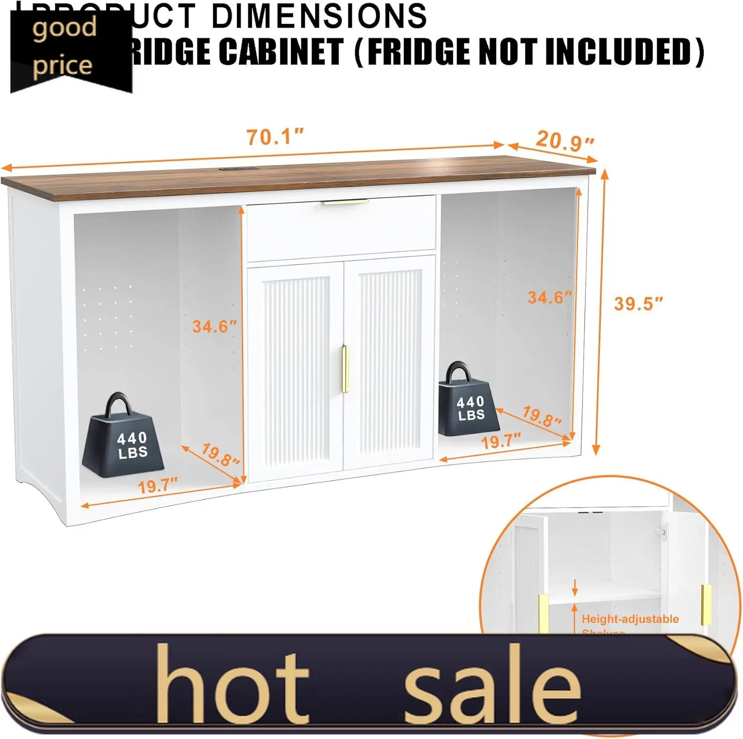 70.1" Long Coffee Bar Cabinet with Fridge Space, Modern Wine Liquor Cabinet with Storage & Power Outlet, Buffet Sideboard with F
70.1" Long Coffee Bar Cabinet with Fridge Space, Modern Wine Liquor Cabinet with Storage & Power Outlet, Buffet Sideboard with F