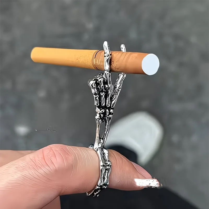 2pcs Retro Skeleton Hand Cigarette Holder Ring Finger Anti Yellow Clip Cigarette Holder, Fashionable Men's and Women's Smoke Ring Anti Yellow Finger Clip Cigarette Holder Finger Holder
2pcs Retro Skeleton Hand Cigarette Holder Ring Finger Anti Yellow Clip Cigarette Holder, Fashionable Men's and Women's Smoke Ring Anti Yellow Finger Clip Cigarette Holder Finger Holder