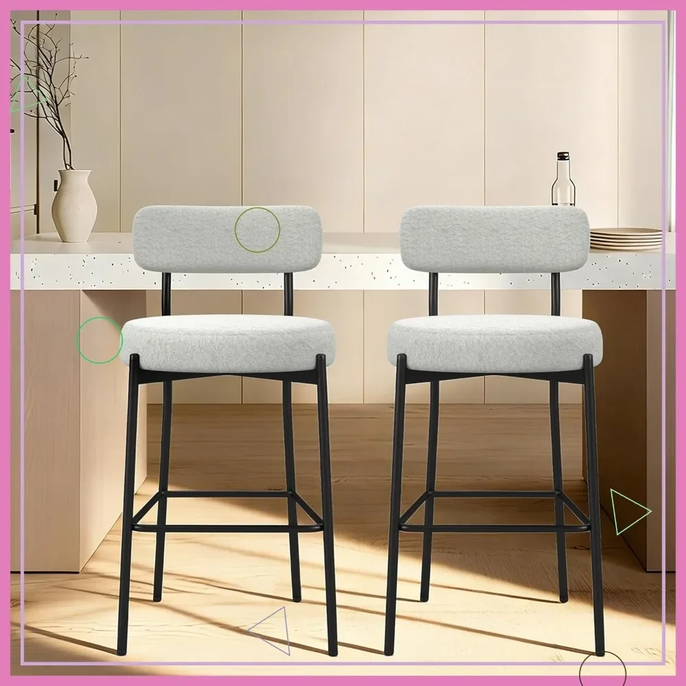 Комплект из 2 современных барных стульев, высота 27 дюймов, с металлическими ножками и спинкой, эргономичные, с обивкой, для кухонного острова, кафе
Комплект из 2 современных барных стульев, высота 27 дюймов, с металлическими ножками и спинкой, эргономичные, с обивкой, для кухонного острова, кафе