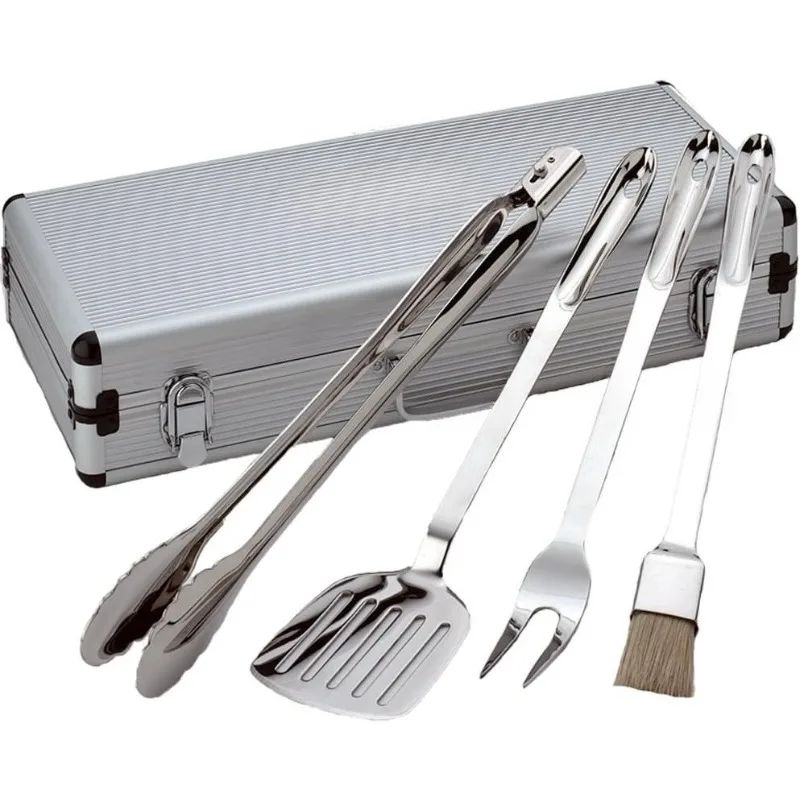 Professional Tools with Case Stainless Steel BBQ Tool Set 4 Piece Pots and Pans, Cookware Silver
Professional Tools with Case Stainless Steel BBQ Tool Set 4 Piece Pots and Pans, Cookware Silver