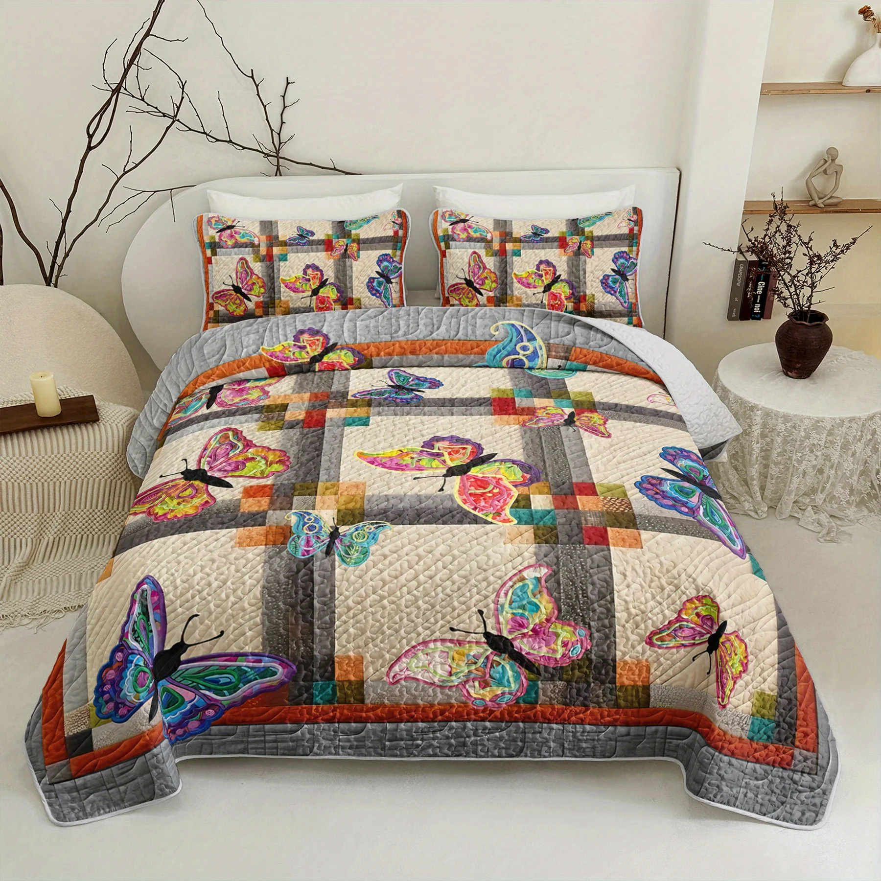 3pcs Butterfly Pattern Bed cover setColorful Butterfly Quilt SetBohemian Butterfly bedspread setsSoft Butterfly Bedroom Decor
3pcs Butterfly Pattern Bed cover setColorful Butterfly Quilt SetBohemian Butterfly bedspread setsSoft Butterfly Bedroom Decor