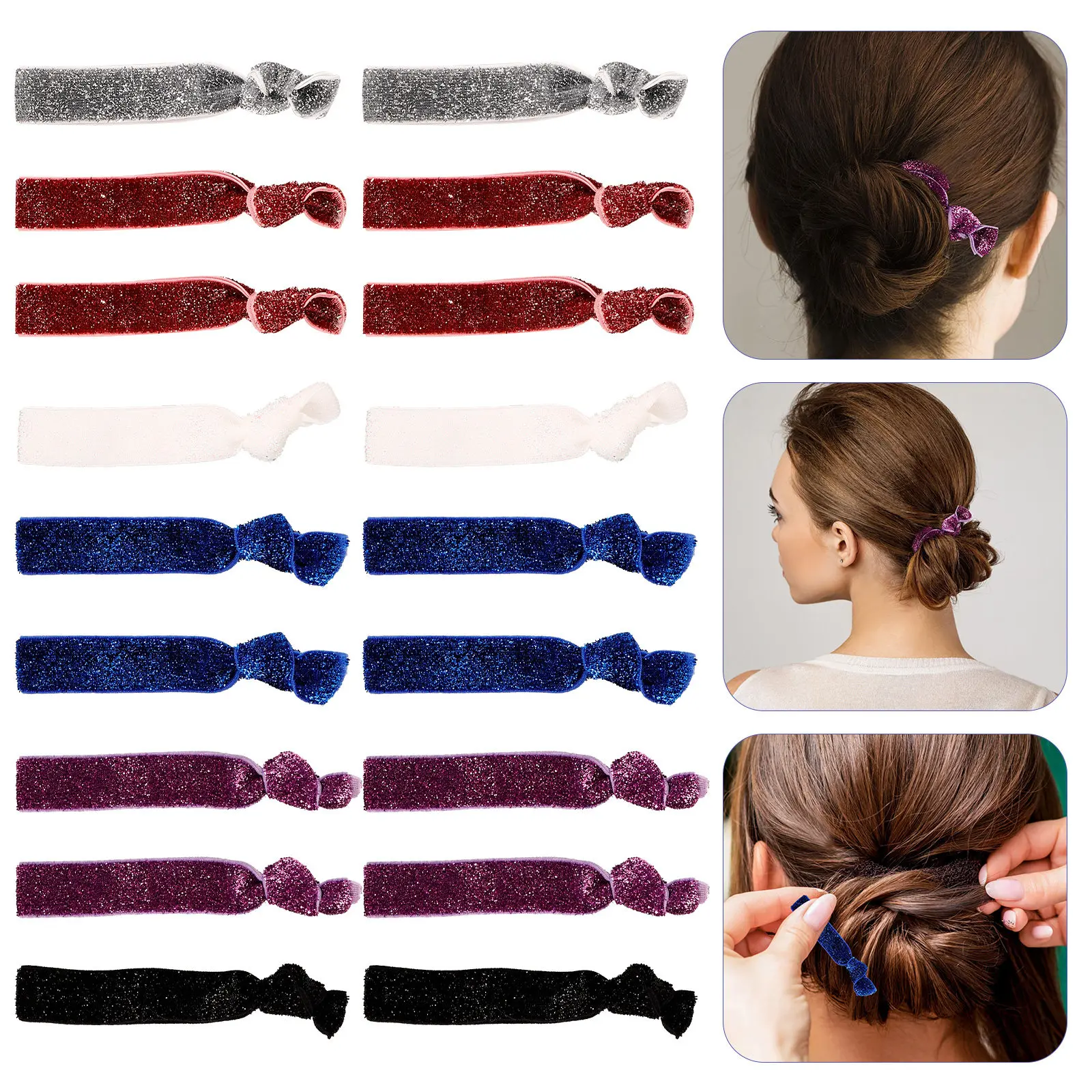 18Pcs No Crease Hair Ties for Women Stretchy Elastic Ribbon Ponytail Holders Glitter Sparkly Gymnastics Yoga Dance
18Pcs No Crease Hair Ties for Women Stretchy Elastic Ribbon Ponytail Holders Glitter Sparkly Gymnastics Yoga Dance