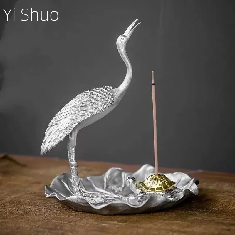 Tin Crane Incense Holder Incense Holder Zen Art Joss-Stick Long Incense Censer Turtle Decoration Tea Ceremony Room Decor
Tin Crane Incense Holder Incense Holder Zen Art Joss-Stick Long Incense Censer Turtle Decoration Tea Ceremony Room Decor
