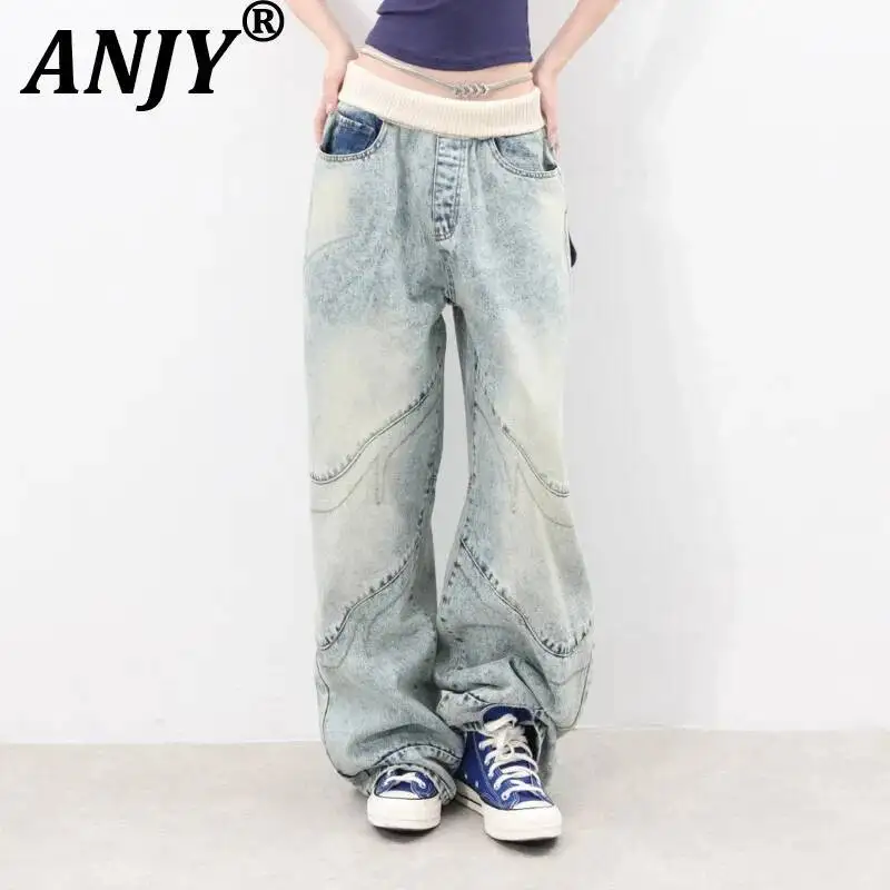 ANJY Spring Autumn New Women American Style High Street Washed Low Waist Loose Jeans Fashion Trendy Wide-leg Denim Pants A24283
ANJY Spring Autumn New Women American Style High Street Washed Low Waist Loose Jeans Fashion Trendy Wide-leg Denim Pants A24283