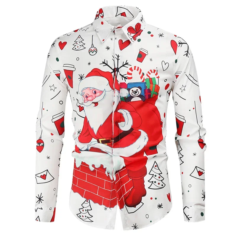 3D printed Christmas pattern men's shirt Hawaiian shirt long sleeved vacation party new casual beach shirt
3D printed Christmas pattern men's shirt Hawaiian shirt long sleeved vacation party new casual beach shirt
