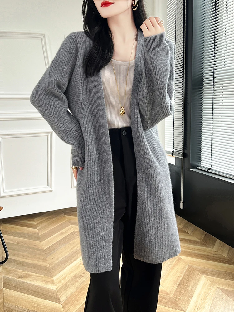 Choice Women Long Cardigan Autumn Winter Cashmere Sweater Casual Loose Basic Clothing 100% Merino Wool Knitwear Korean Style Top
Choice Women Long Cardigan Autumn Winter Cashmere Sweater Casual Loose Basic Clothing 100% Merino Wool Knitwear Korean Style Top