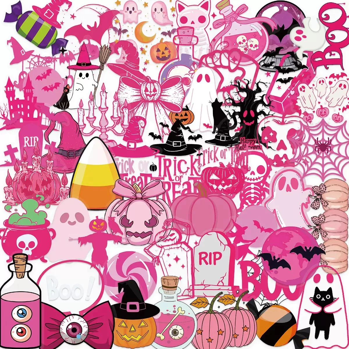 10/50Pcs Pink Halloween Skeleton Pumpkin Transparent Stickers Cartoon Decoration Decals for Stationery Phone Case Laptop Phone
10/50Pcs Pink Halloween Skeleton Pumpkin Transparent Stickers Cartoon Decoration Decals for Stationery Phone Case Laptop Phone