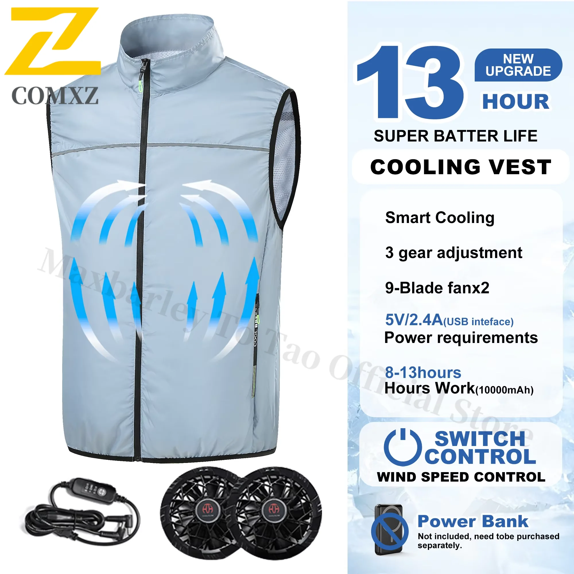 EIAO 9 Blade Cooling Vest Wearable Fan Jacket Motorcycle Air Conditioned Clothing for Men Women Hiking Fishing Outdoor Sports
EIAO 9 Blade Cooling Vest Wearable Fan Jacket Motorcycle Air Conditioned Clothing for Men Women Hiking Fishing Outdoor Sports