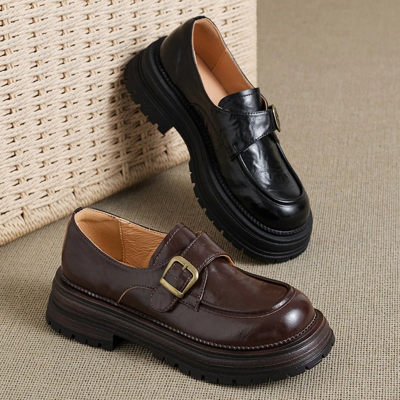 2026 New Women's Loafers Thick-soled, non-slip, buckle-up women shoes Round-toe formal dress shoes for spring and autumn female
2026 New Women's Loafers Thick-soled, non-slip, buckle-up women shoes Round-toe formal dress shoes for spring and autumn female