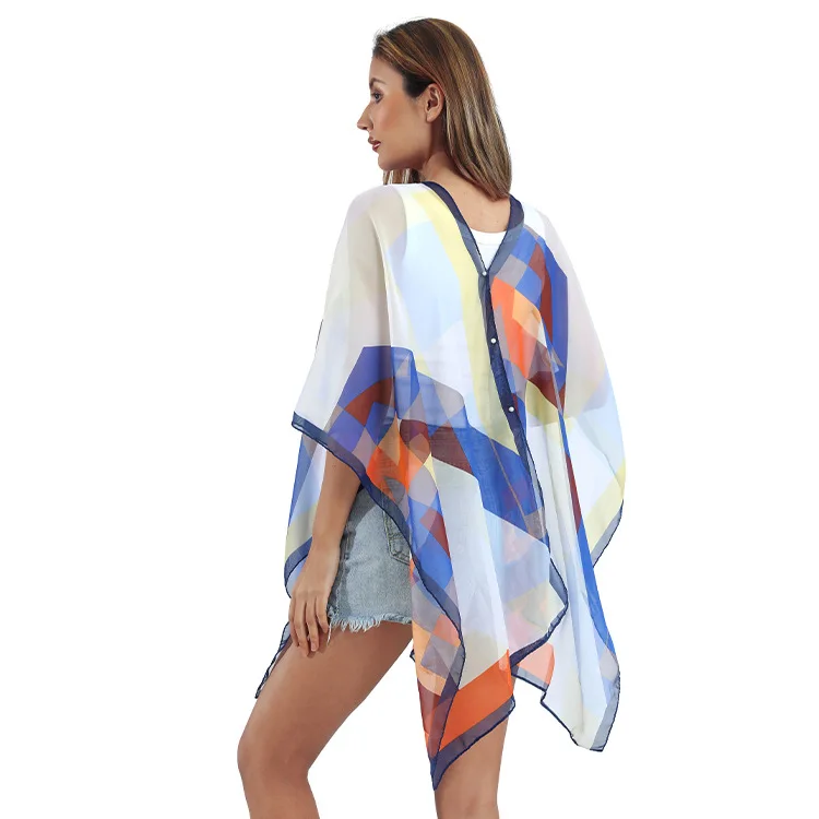 New spring and summer Cape versatile pullover beach scarf chiffon printed sunscreen scarf shawl dual-purpose women Cloak P1
New spring and summer Cape versatile pullover beach scarf chiffon printed sunscreen scarf shawl dual-purpose women Cloak P1