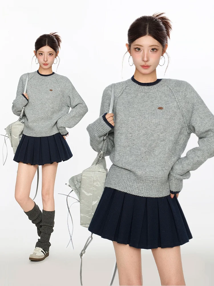 November Grey round Neck Long Sleeve Women's Knitwear Spring Autumn Small Size Outerwear Crew Neck Pullover Top
November Grey round Neck Long Sleeve Women's Knitwear Spring Autumn Small Size Outerwear Crew Neck Pullover Top