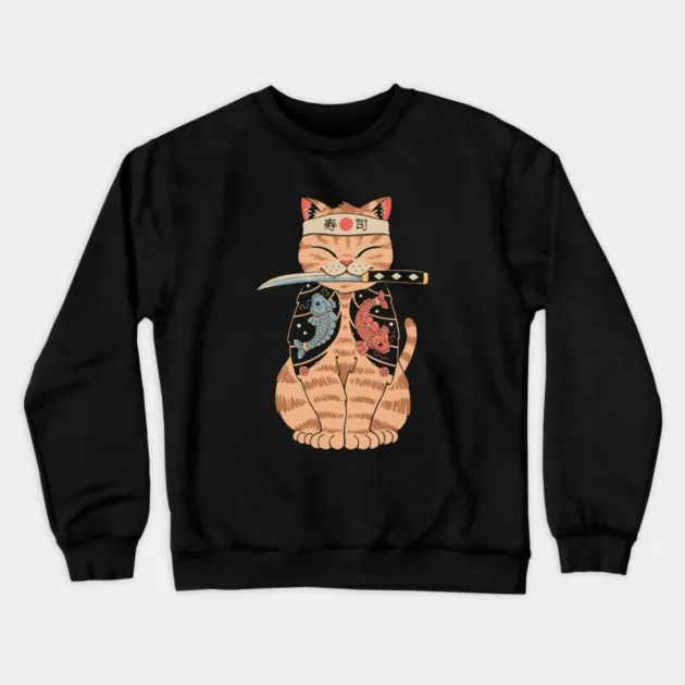 Autumn and Winter Style Japanese Samurai Cat Sweatshirt, "Samurai Cat with Katana" Graphic for A Trendy Look
Autumn and Winter Style Japanese Samurai Cat Sweatshirt, "Samurai Cat with Katana" Graphic for A Trendy Look