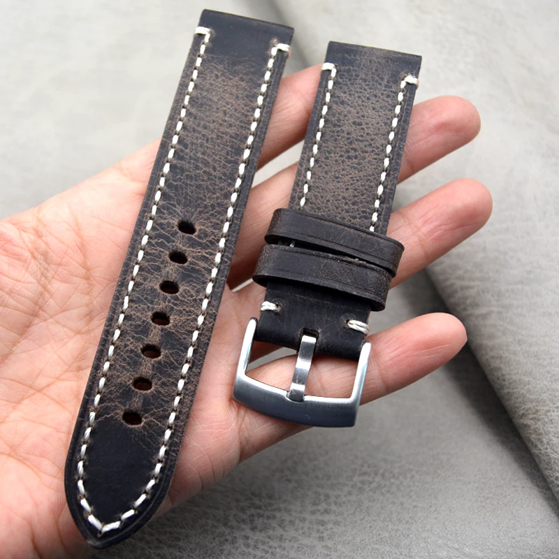 Handmade Stitching Retro Cow Leather Watchbands 18 19 20 21 22 24MM Rough Style, Men's Watch Strap For PAM111 441 bronze Watch
Handmade Stitching Retro Cow Leather Watchbands 18 19 20 21 22 24MM Rough Style, Men's Watch Strap For PAM111 441 bronze Watch