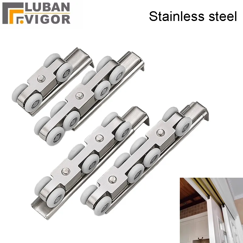 304 Stainless steel Slide Doors pulley hanging rail wheels with silent Bearing High load durable home hardware
304 Stainless steel Slide Doors pulley hanging rail wheels with silent Bearing High load durable home hardware