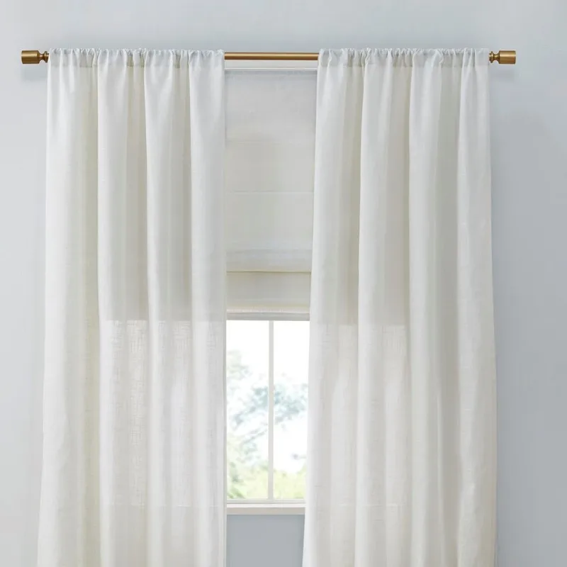 Linen Blend Light Filtering Cordless Roman Shade White 27x64 
Linen Blend Light Filtering Cordless Roman Shade White 27x64