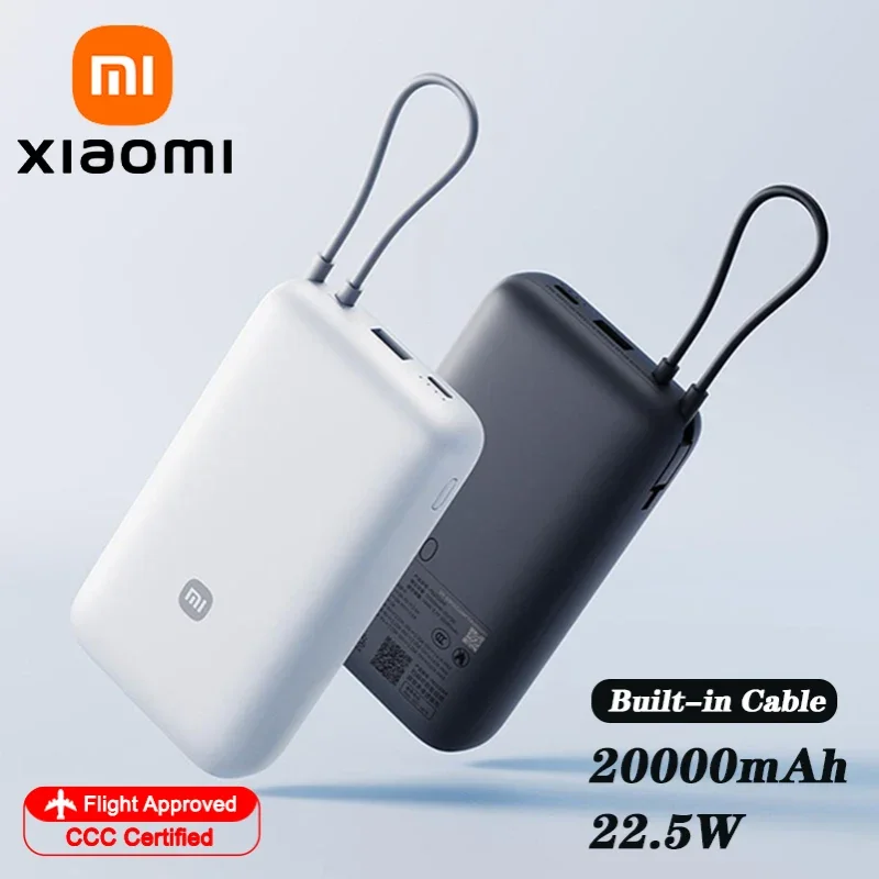 XIAOMI 20000mAh 22.5W Power Bank with Built-in USB-C Cable, 3-Port Fast Charging, Dual Input/Output, for iPhone 15 16 Pro Max
XIAOMI 20000mAh 22.5W Power Bank with Built-in USB-C Cable, 3-Port Fast Charging, Dual Input/Output, for iPhone 15 16 Pro Max