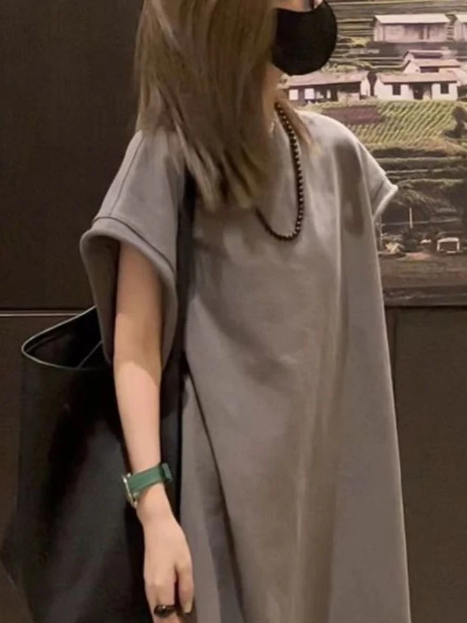 plus Size Women's Grey Short Sleeve T-Shirt Korean Style Loose Casual Slimming Top Trendy Spring Summer Big Size Fashion
plus Size Women's Grey Short Sleeve T-Shirt Korean Style Loose Casual Slimming Top Trendy Spring Summer Big Size Fashion