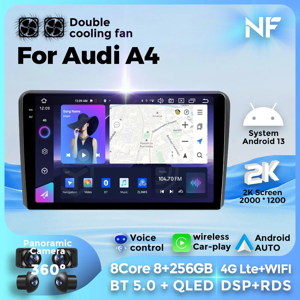Автомобильный радиоприемник Android 13 для Audi A4 2000 -2009 Carplay, интеллектуальная система Мультимедиа, поддержка Wi-Fi, Carplay, аудио, Wi-Fi, 4G, DSP, RDS
Автомобильный радиоприемник Android 13 для Audi A4 2000 -2009 Carplay, интеллектуальная система Мультимедиа, поддержка Wi-Fi, Carplay, аудио, Wi-Fi, 4G, DSP, RDS