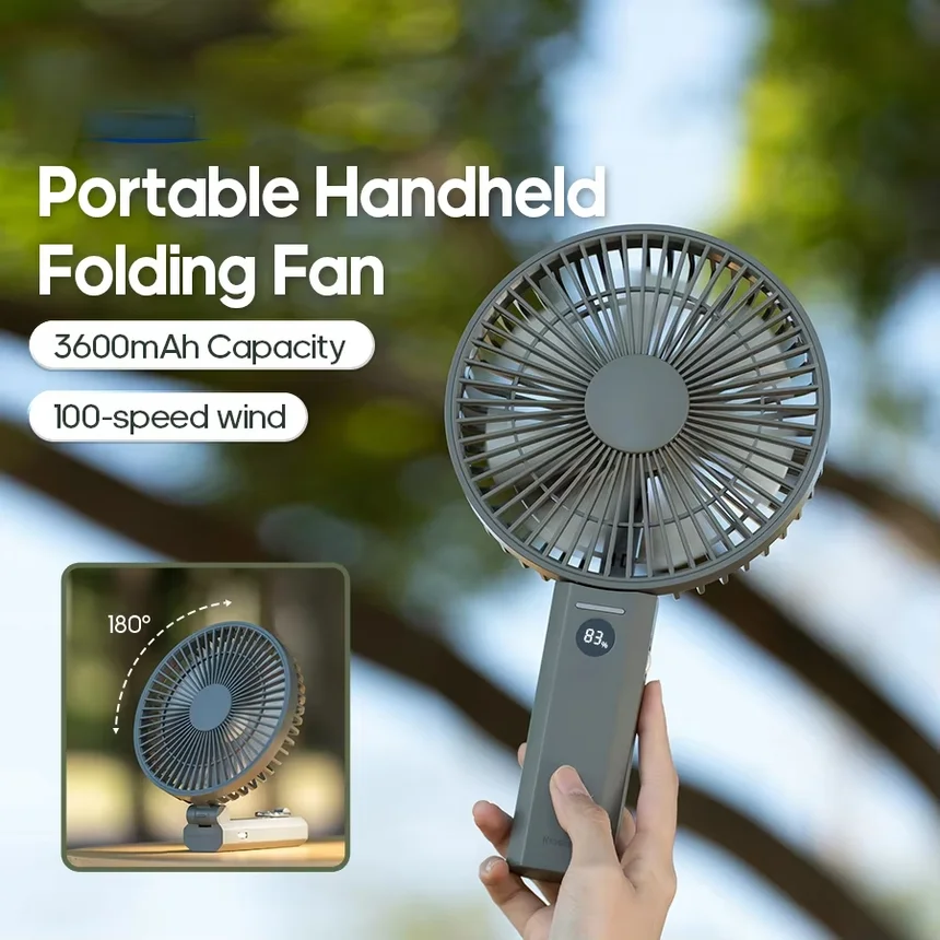 New Portable Folding Handheld Fan 3600mAh Desktop Rechargeable Fan 100-speed Wind Angle Adjustable for Home Outdoor Travel
New Portable Folding Handheld Fan 3600mAh Desktop Rechargeable Fan 100-speed Wind Angle Adjustable for Home Outdoor Travel