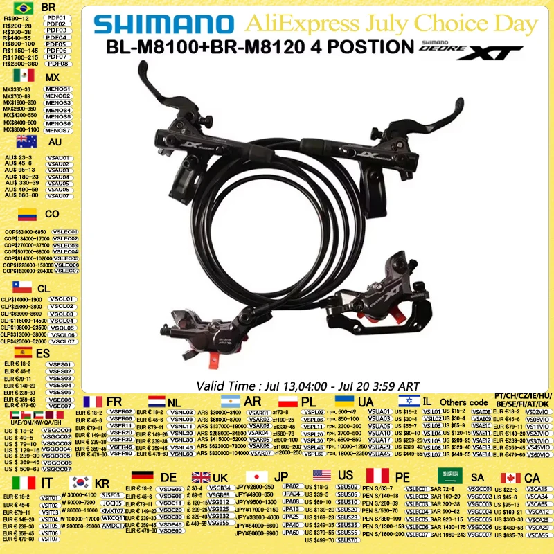 Shimano XT SLX M8120 M7120 M6120 MT420 4 Piston Mountain Bike Bicycle Hydraulic Disc Brake For MTB Bike Downhill D03S N03A N04C
Shimano XT SLX M8120 M7120 M6120 MT420 4 Piston Mountain Bike Bicycle Hydraulic Disc Brake For MTB Bike Downhill D03S N03A N04C
