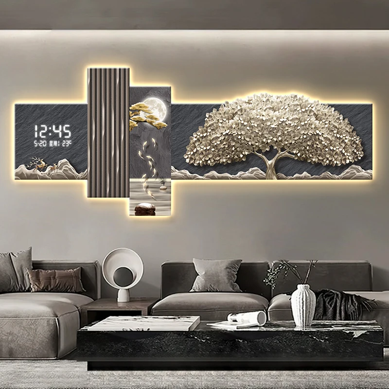Living Room Decoration Electronic Clocks Sofa Background Hanging Painting Light Luxury Wall Clock Fixed With Nails Frameless
Living Room Decoration Electronic Clocks Sofa Background Hanging Painting Light Luxury Wall Clock Fixed With Nails Frameless