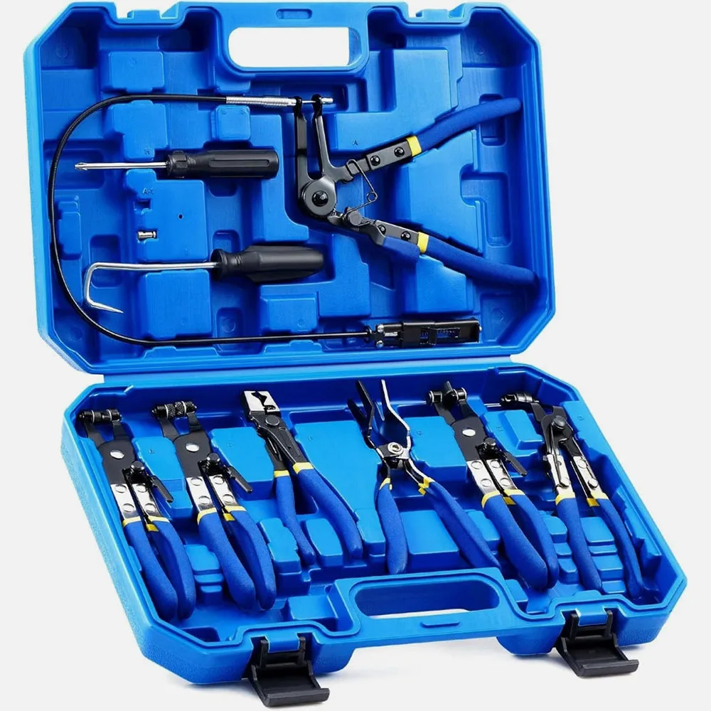 9pcs Wire Long Reach Hose Clamp Pliers Set Fuel Oil Water Hose Auto Tools Kit
9pcs Wire Long Reach Hose Clamp Pliers Set Fuel Oil Water Hose Auto Tools Kit