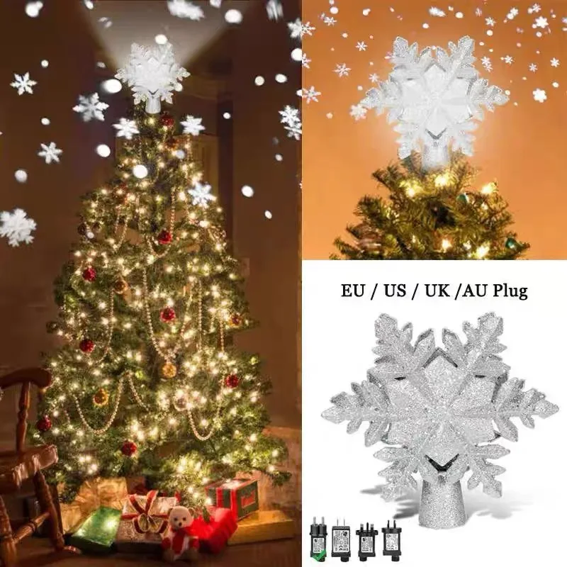 Christmas Tree LED Snowflake Projector Lamp Rotating Night Lamp Dynamic Snowstorm Effect Light For Christmas Tree Toppers Decor
Christmas Tree LED Snowflake Projector Lamp Rotating Night Lamp Dynamic Snowstorm Effect Light For Christmas Tree Toppers Decor