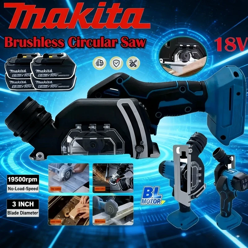 Makita 19500RPM Cordless Electric 3 Inch Angle Grinder Cut Off Tool Tile Cutter for Wood Tile Plastic Tool For Makita Battery
Makita 19500RPM Cordless Electric 3 Inch Angle Grinder Cut Off Tool Tile Cutter for Wood Tile Plastic Tool For Makita Battery