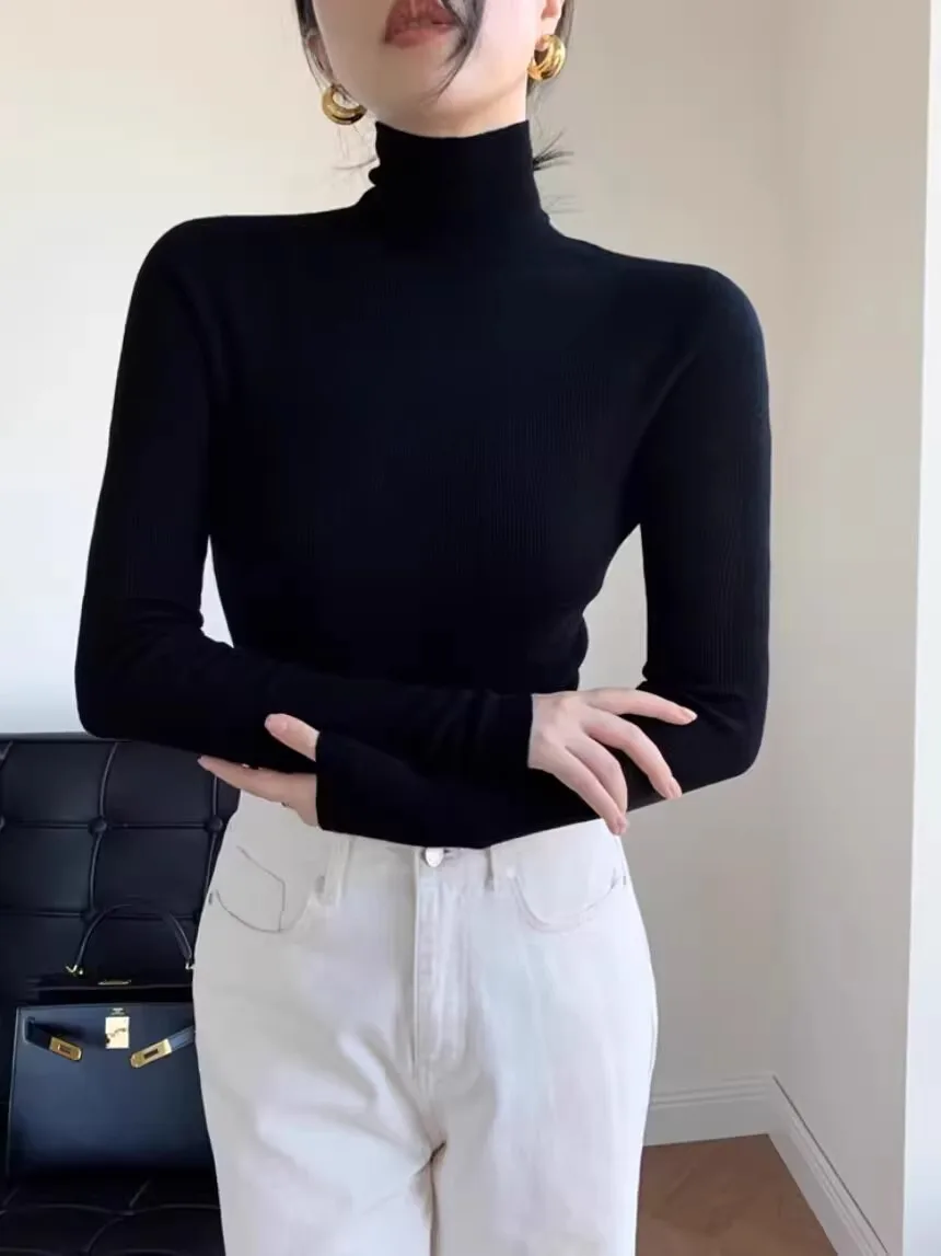 Black High Collar Long Sleeve Knitted Base Shirt Autumn 2026 Women's Fashion Slimming Inner Wear Top Women's Fashion Style
Black High Collar Long Sleeve Knitted Base Shirt Autumn 2026 Women's Fashion Slimming Inner Wear Top Women's Fashion Style