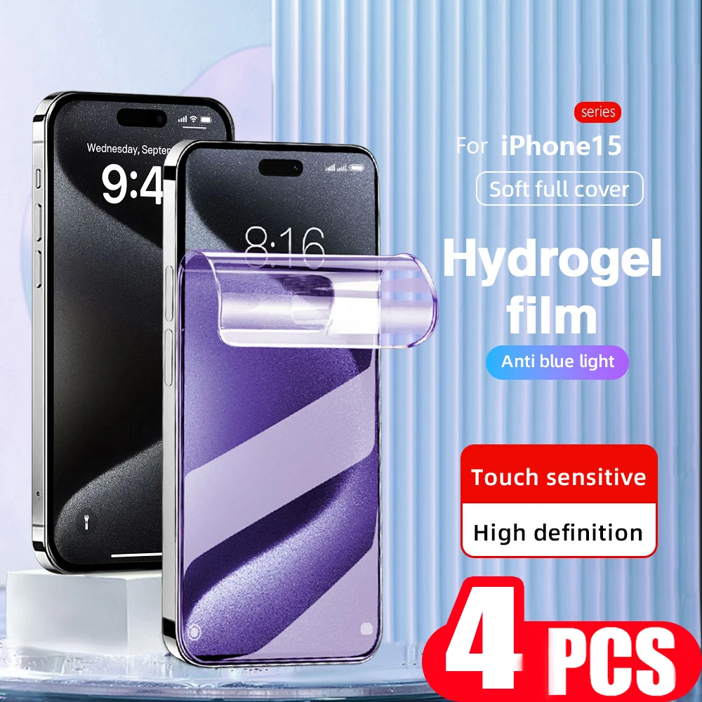 Гидрогелевая защитная пленка 9D для iphone, Защитная пленка для экрана телефона, не стекло, 4 шт., для моделей 15 pro max 14 plus X XR XS 11 13 12 mini
Гидрогелевая защитная пленка 9D для iphone, Защитная пленка для экрана телефона, не стекло, 4 шт., для моделей 15 pro max 14 plus X XR XS 11 13 12 mini